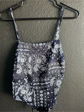Navy Paisley Cami Top